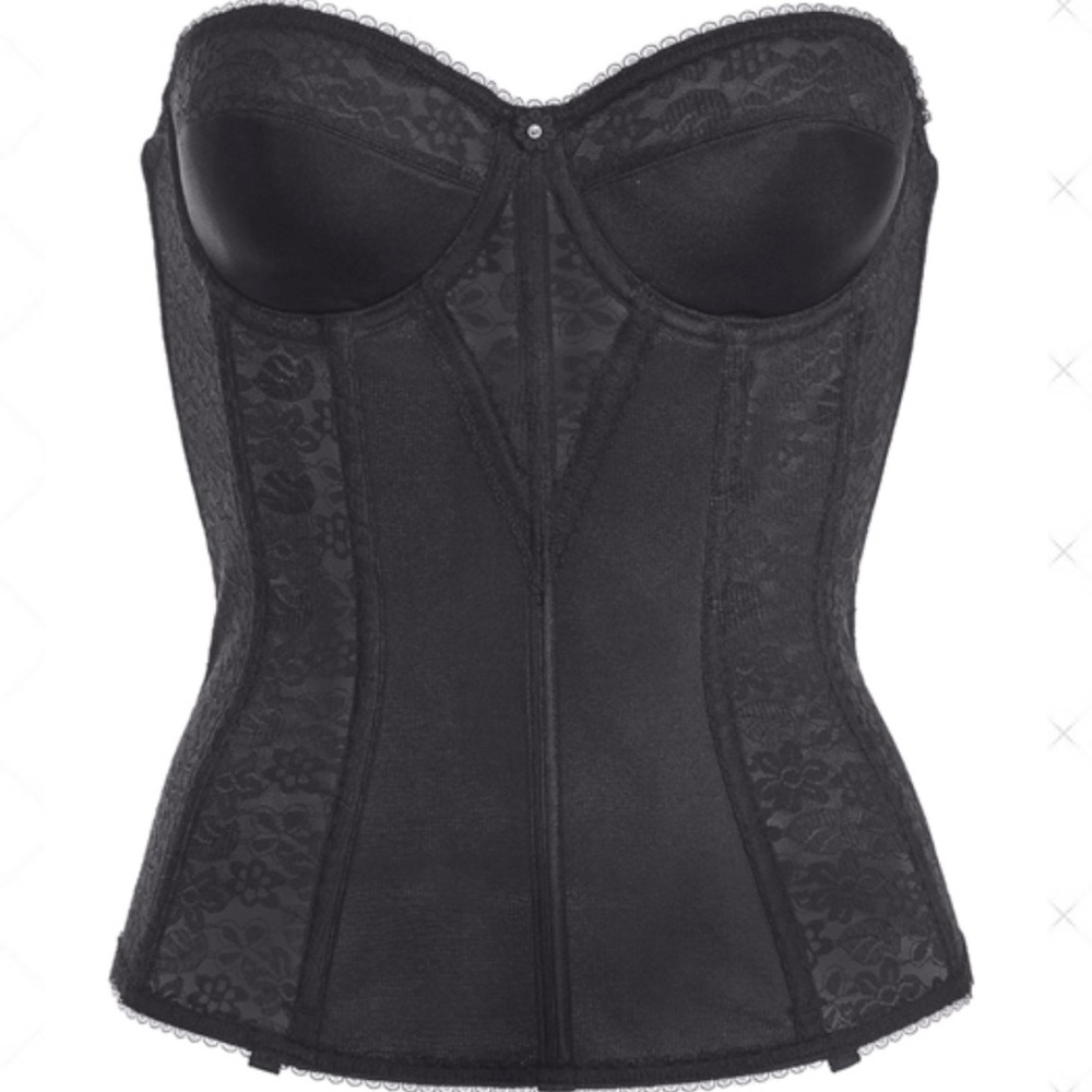 Lace Satin Corset Longline Bra Bustier | 48C Plus Size Dominique Formal Lingerie